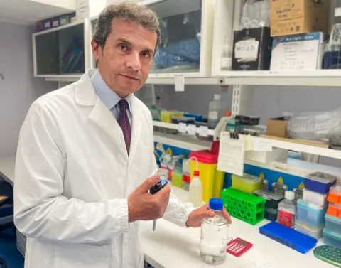 Doctor Roberto Berni Canani in his lab at the Federico II University in Naples