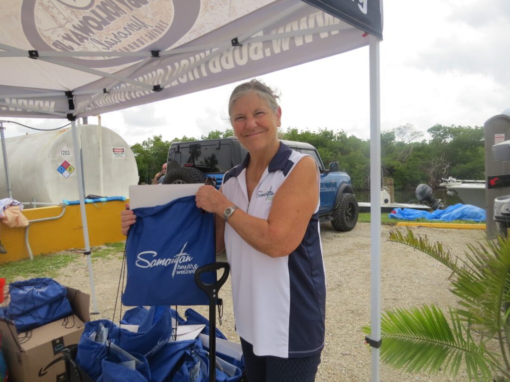 Samaritan Health and Wellness’ Hook provides free items for anglers at Jug Creek Shark Tournament Samaritan Health and Wellness’ Hook provides free items for anglers at Jug Creek Shark Tournament