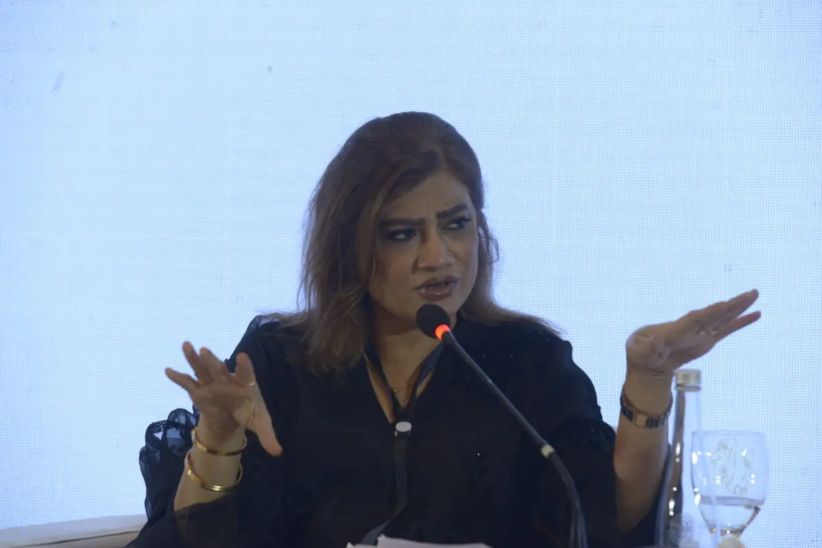 Programme director of Reproductive, Maternal, Neonatal, and Child Health Dr Farhana Memon speaks at the Act for Nutrition conference. — White Star/Muhammad Asim