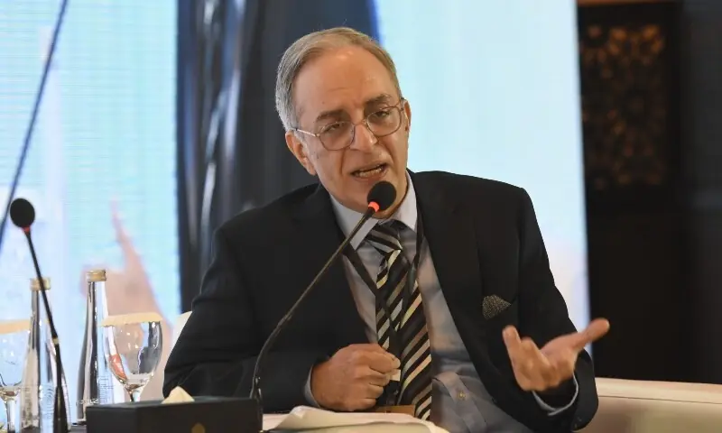 Journalist Zarrar Khuhro speaks at the conference, — White Star/ Tanveer Shahzad